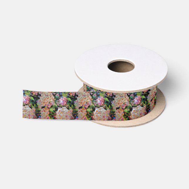 Hydrangea Blossom Dekorative Blumenart Rosa Satinband (Spule)