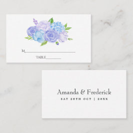 Hydrangea Blue and Light Lavender Wedding Platzkarte