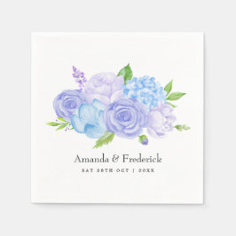 Hydrangea Blue and Light Lavender Wedding Serviette