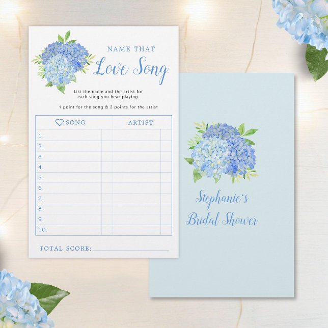Hydrangea Blue Floral Brautparty Liebe Song Game (Von Creator hochgeladen)