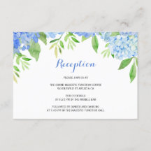 Hydrangea Blue Floral Hochzeitsempfang