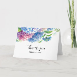Hydrangea Blue Floral Wedding Vielen Dank Dankeskarte