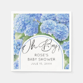Hydrangea Blue Flowers Oh Boy Baby Dusche Serviette