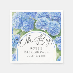 Hydrangea Blue Flowers Oh Boy Baby Dusche Serviette