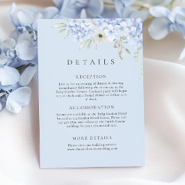 Hydrangea Blue Wedding Details Enclosure Card Begleitkarte
