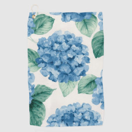 Hydrangea Blues Floral Watercolor Botanical Blooms Golfhandtuch