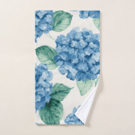 Hydrangea Blues Floral Watercolor Botanical Blooms Handtuch