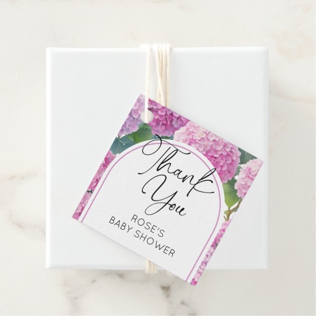 Hydrangea Blume Babydusche Geschenkanhänger (Beispiel)