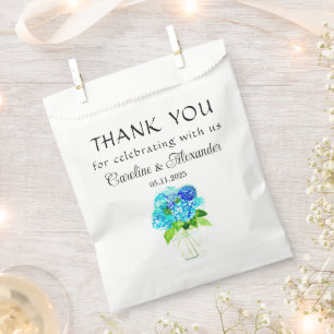 Hydrangea Blume Blue Floral Wedding Geschenktütchen