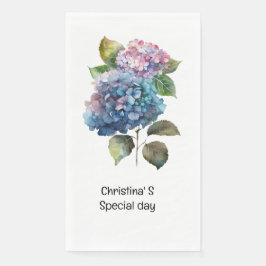 Hydrangea Blume Flora Liebhaber der Wasserfarbe Serviette