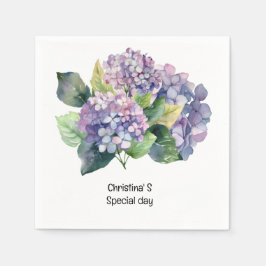 Hydrangea Blume Flora Liebhaber der Wasserfarbe Serviette