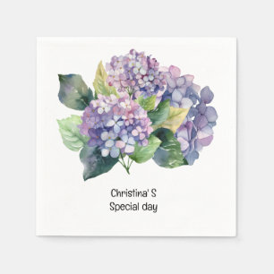 Hydrangea Blume Flora Liebhaber der Wasserfarbe Serviette
