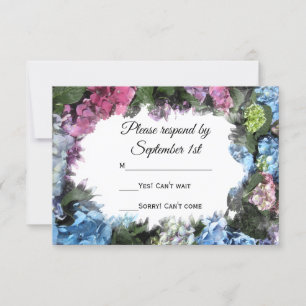 Hydrangea Blume Frame Wedding RSVP