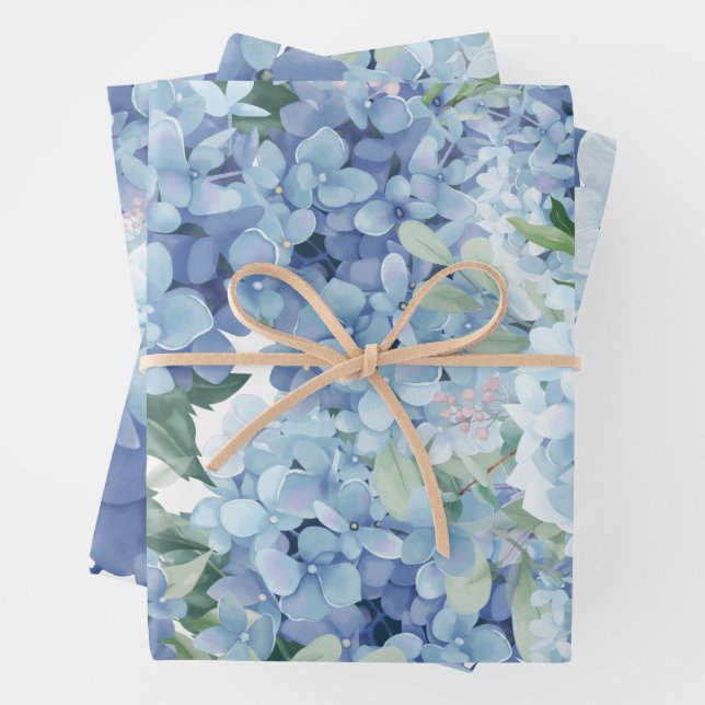 Hydrangea-Blume Geschenkpapier Set (Beispiel)