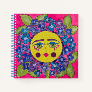 Hydrangea Blume Girl Spiral Notebook bemalt Notizbuch