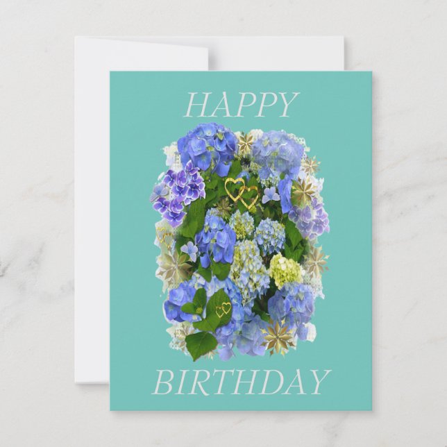 HYDRANGEA BLUME GLÜCKLICH BIRTHTAG (Vorderseite)