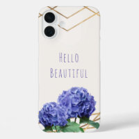Hydrangea Blume & Gold Elegantes Glam Personalisie