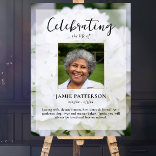 Hydrangea Blume Life Celebration Foto Beerdigung Poster