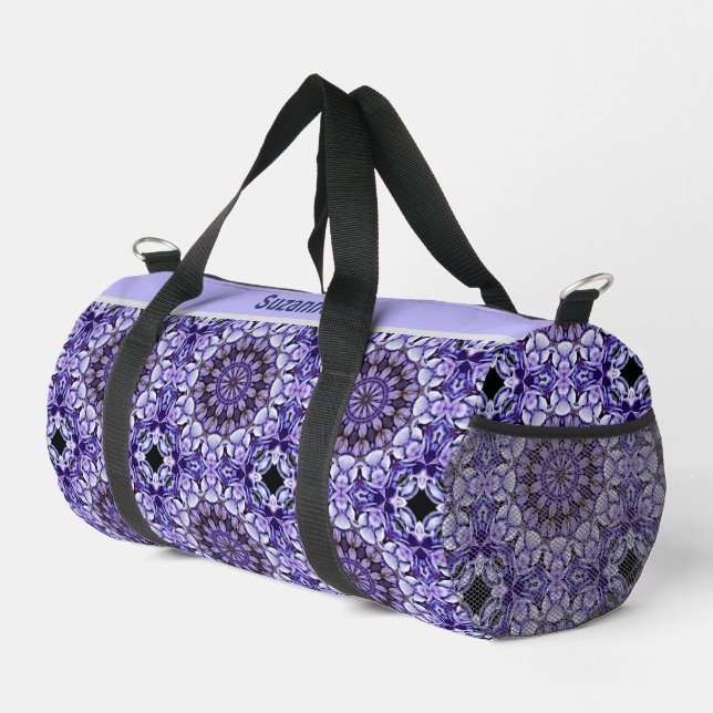 Hydrangea Blume Petals Abstrakt Personalisiert Duffle Bag (Rechte Ecke)