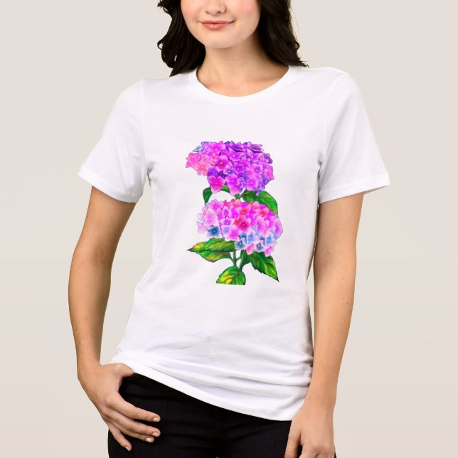 Hydrangea-Blume Tri-Blend Shirt (Vorderseite)
