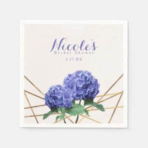 Hydrangea-Blumen & Gold Elegante benutzerdefiniert Serviette