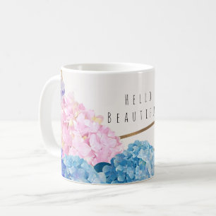 Hydrangea-Blumen & Gold Floral Chic Frühling Custo Tasse