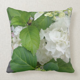 Hydrangea-Blumen-Grün-weiße Natur-Garten-Pflanzen Kissen