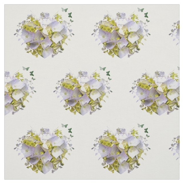 Hydrangea-Blumen in einem Herzen Stoff (Muster)