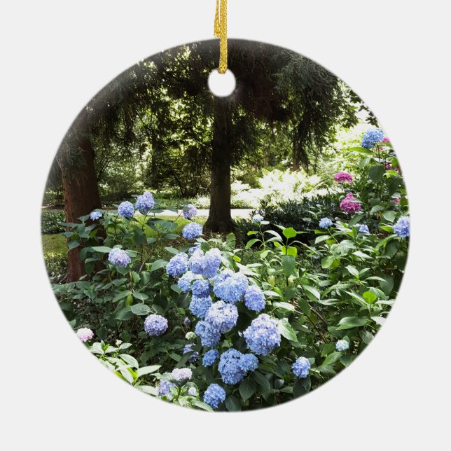 Hydrangea Blumenbäume Naturfotografie Keramik Ornament (Hinten)