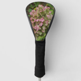 Hydrangea Blüte im Herbst mit Golden Hosta Blätter Golf Headcover