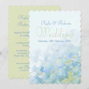 Hydrangea Blütenblau-grüne Hochzeit Einladung