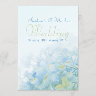 Hydrangea Blütenblau grüne Hochzeitseinladung Einladung
