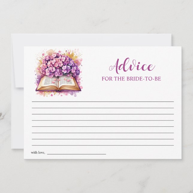 Hydrangea Book Theme Addon Card Einladung (Vorderseite)