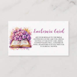 Hydrangea Book Theme Brautparty Begleitkarte