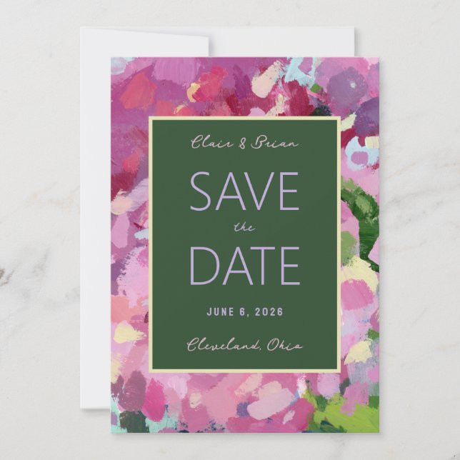 Hydrangea Bouquet Save the Date Karte (Vorderseite)