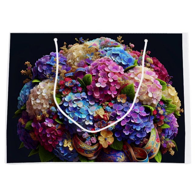 Hydrangea-Bouquet von Natasha Us Große Geschenktüte (Vorderseite)