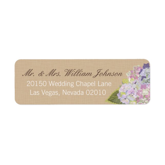 Hydrangea Bouquet Wedding Label (Vorne)