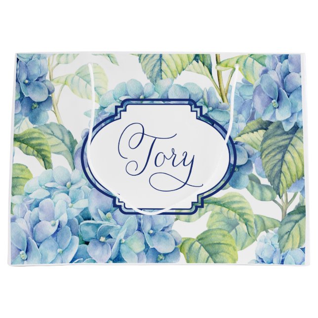 Hydrangea-Brautjungferngeschenktasche für Tory Große Geschenktüte (Vorderseite)