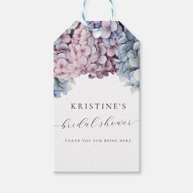 Hydrangea Brautparty Vielen Dank Tag Geschenkanhänger (Vorderseite)
