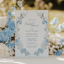 Hydrangea Bridal Dusche Einladung | Blau