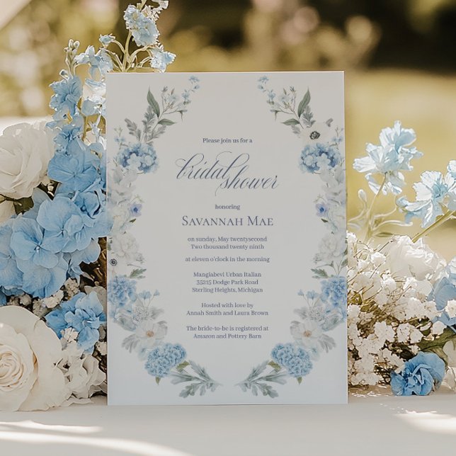 Hydrangea Bridal Dusche Einladung | Blau (Von Creator hochgeladen)