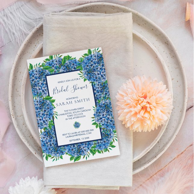 Hydrangea Bridal Dusche Einladungen mit Umschlägen (Von Creator hochgeladen)