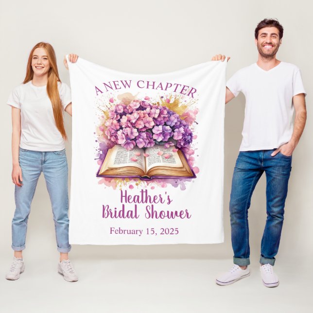 Hydrangea Buch Thema Brautparty Fleece-Decke Fleecedecke (Beispiel)