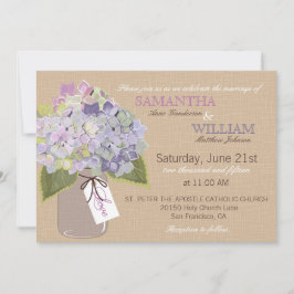 Hydrangea Burlap Rustic Wedding Einladungskarte Einladung