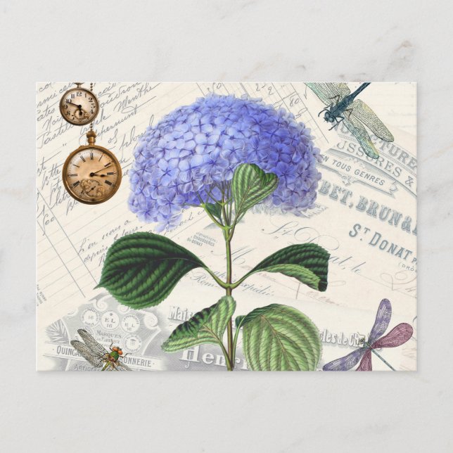 Hydrangea Collage Postkarte (Vorderseite)