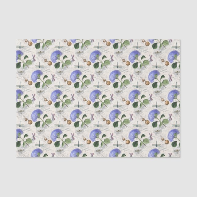 Hydrangea Collage Seidenpapier (Vorderseite)