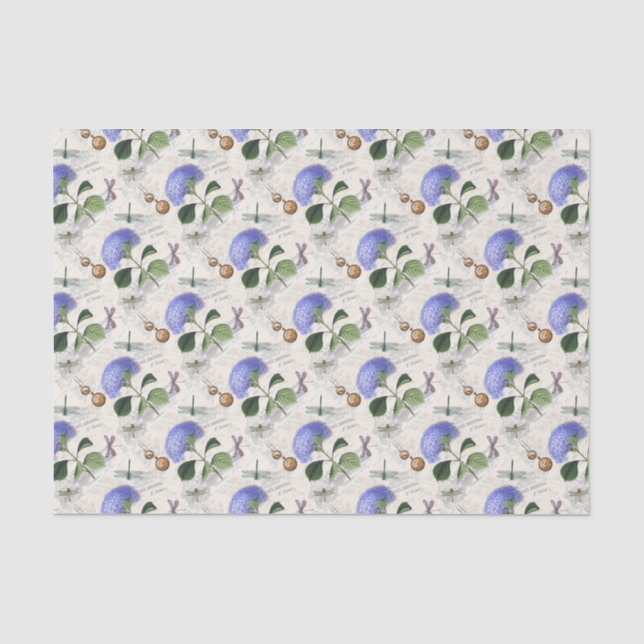 Hydrangea Collage Seidenpapier (Vorderseite)