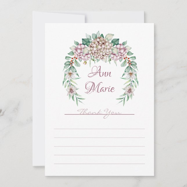 Hydrangea Dankeschön-Karte Dankeskarte (Vorderseite)