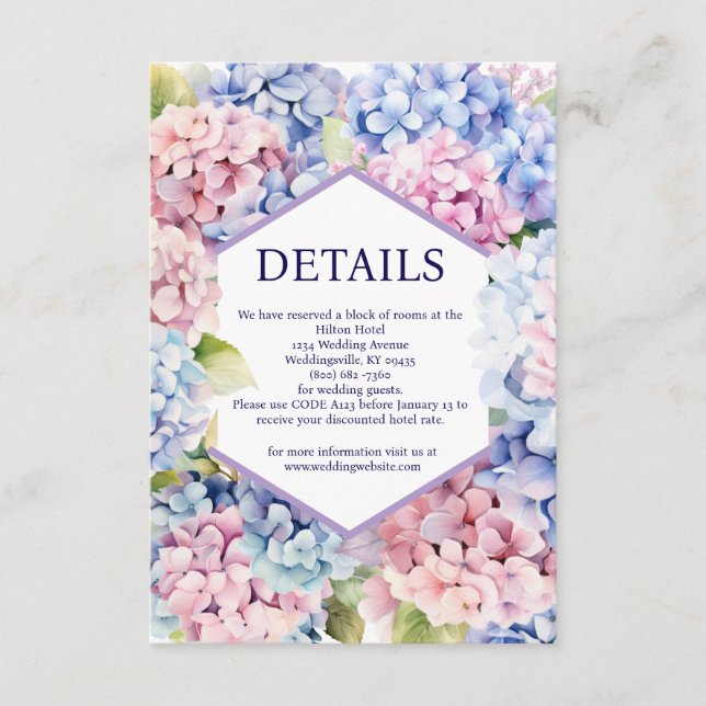 Hydrangea Details Umschließungskarte Begleitkarte (Vorderseite)