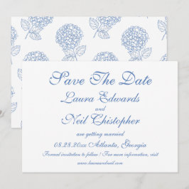 Hydrangea Dusty Blue Floral Moderne Hochzeit Save The Date